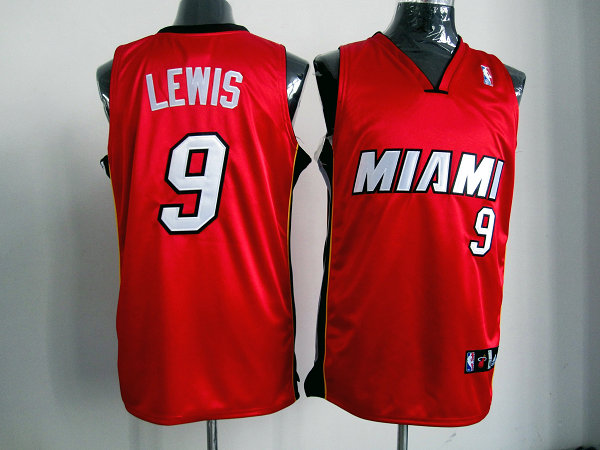 NBA Miami Heat 9 Rashard Lewis Authentic Red Jersey